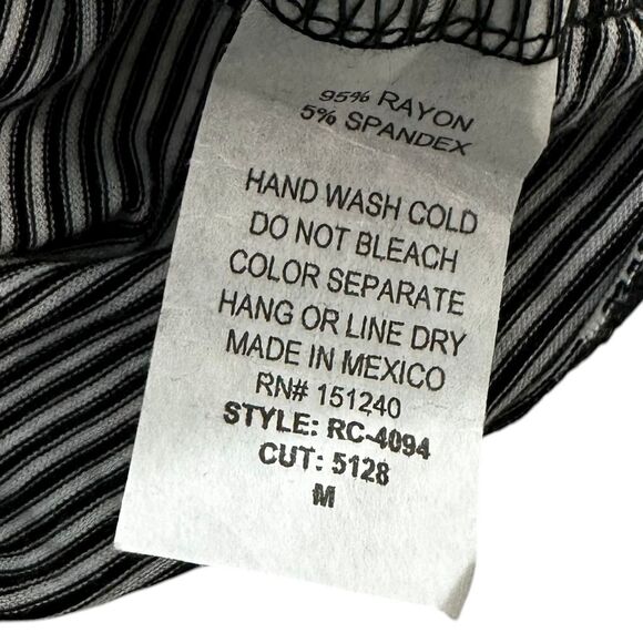 Rolla Coster Black/White Stripe Elastic Waist Romper Women's Size Medium 23-11-2 - Picture 3 of 7